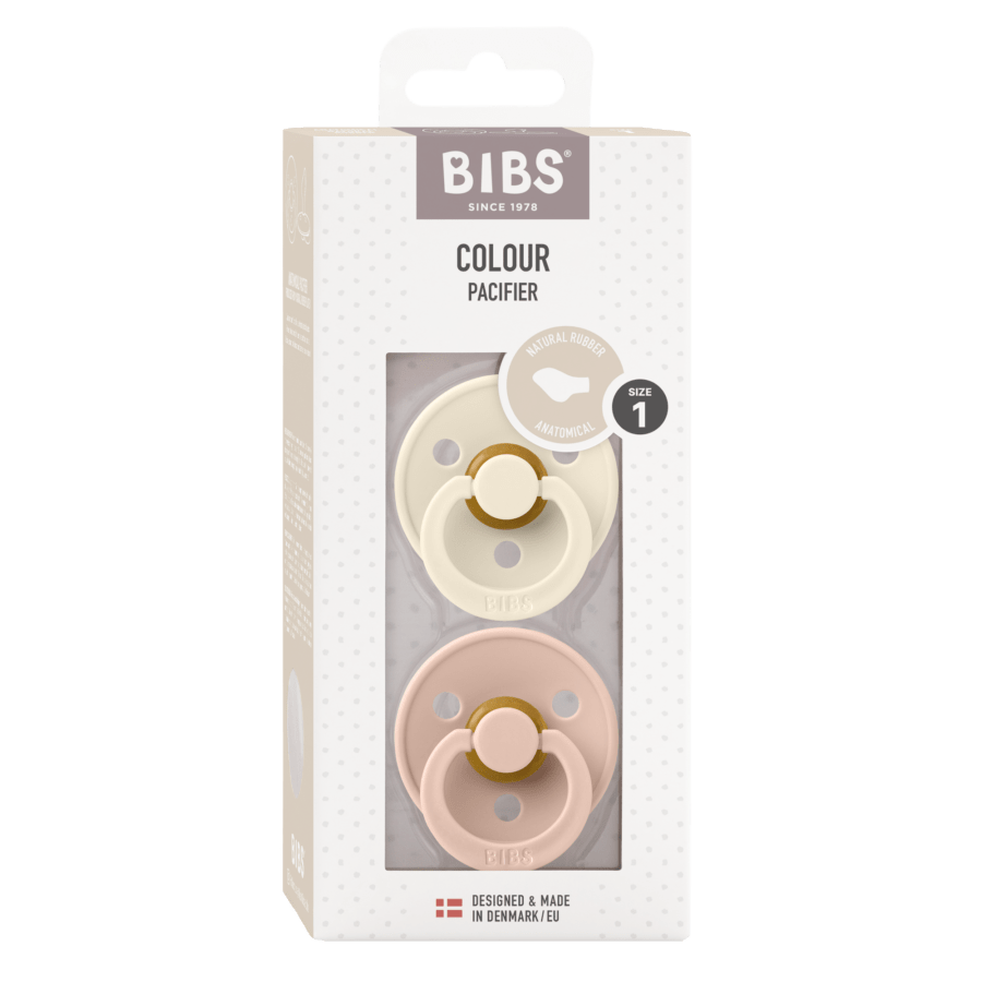 BIBS Colour anatómiai cumi (2 db) - krémfehér/púderrózsaszín - Image 2