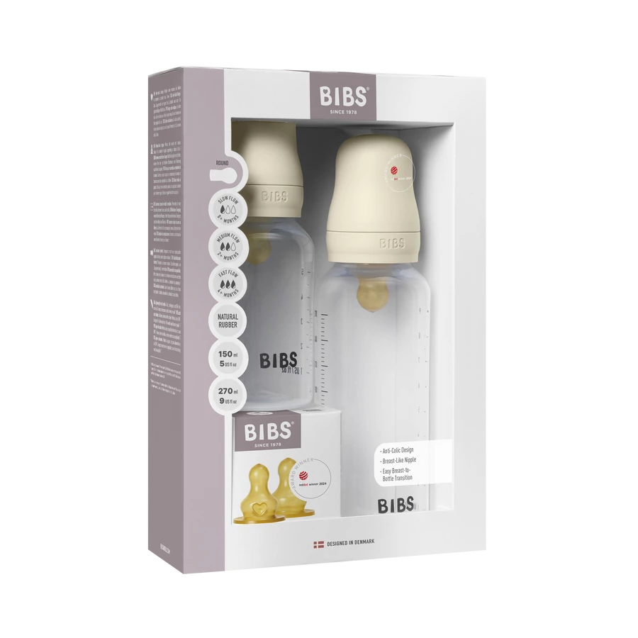 Cseperedő cumisüveg készlet 150/270 ml - natúr kaucsuk cumifejjel - Krémfehér - Image 2