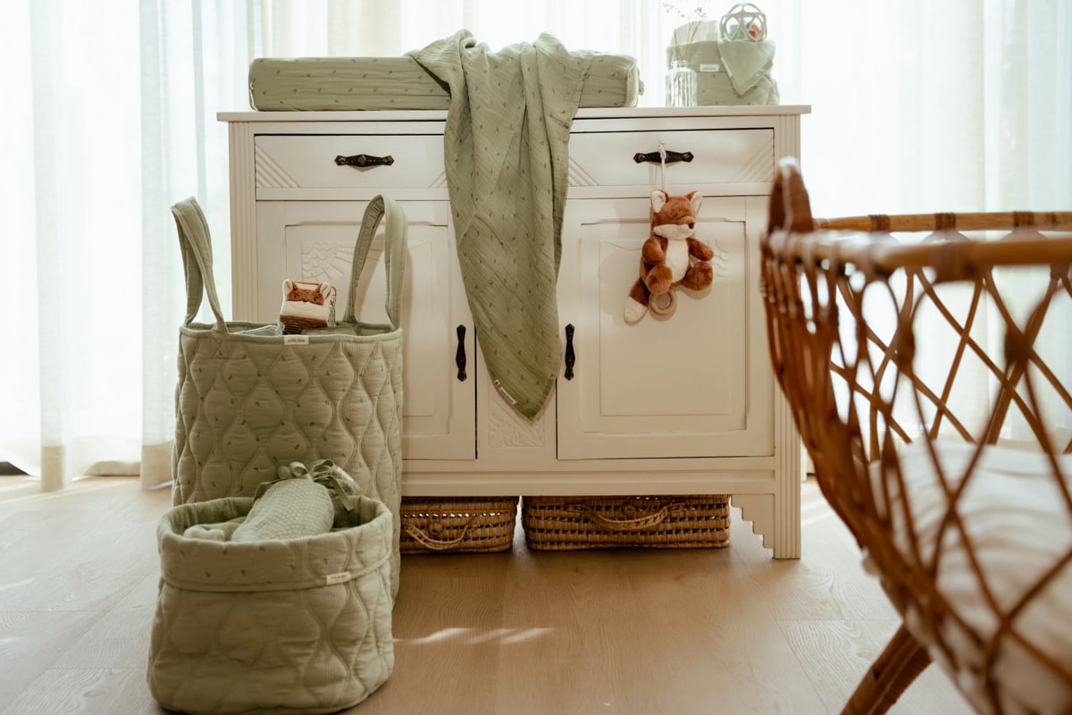 Little Dutch kerek tároló kosár 35x45 cm - Pure Sage - Image 3