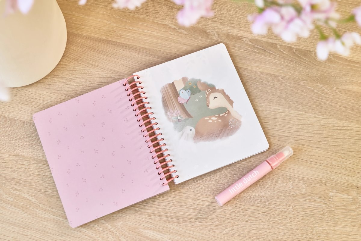 Little Dutch vízzel színező füzet - Rosa Fairy Garden - Image 4