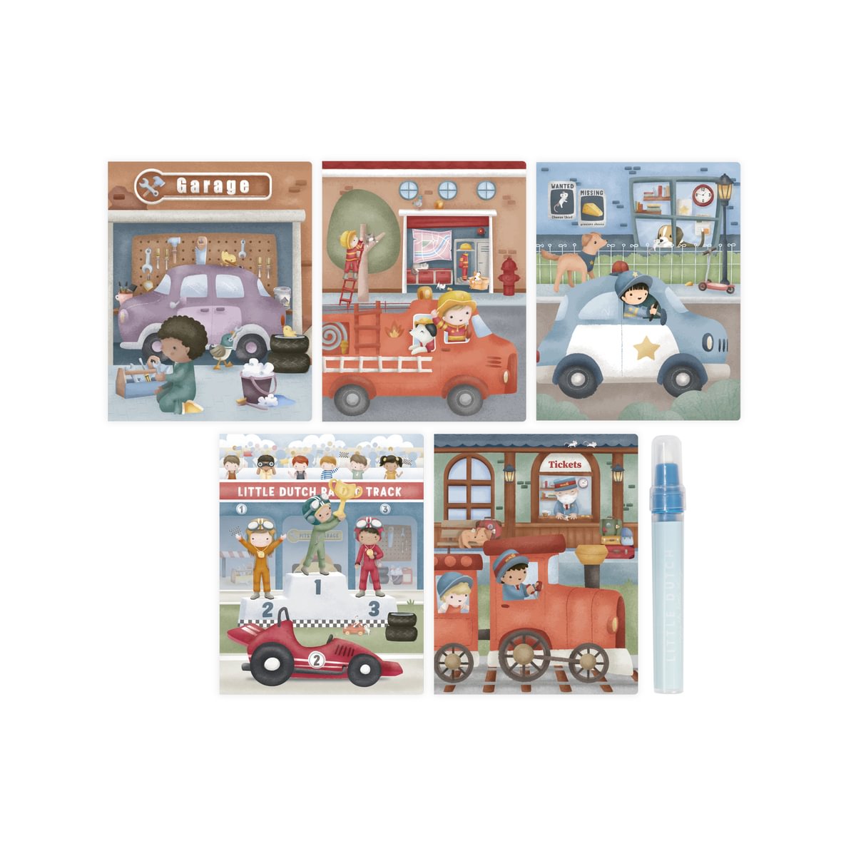 Little Dutch vízzel színező füzet - Jim járművei - Image 14