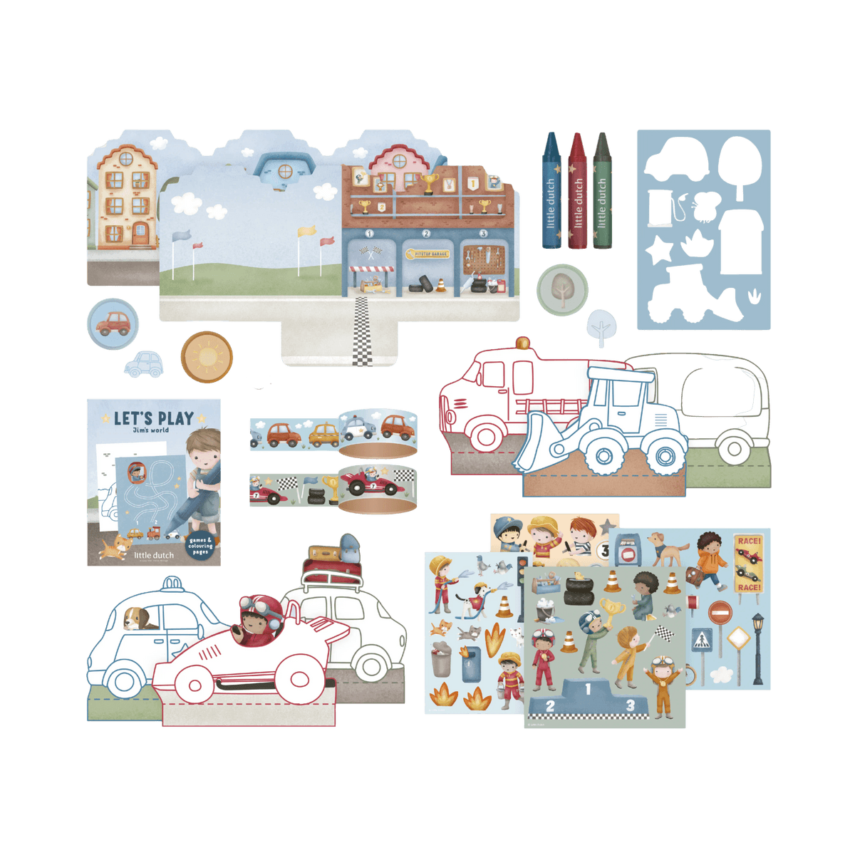 Little Dutch kreatív készlet bőröndben - Jim járművei - Image 3