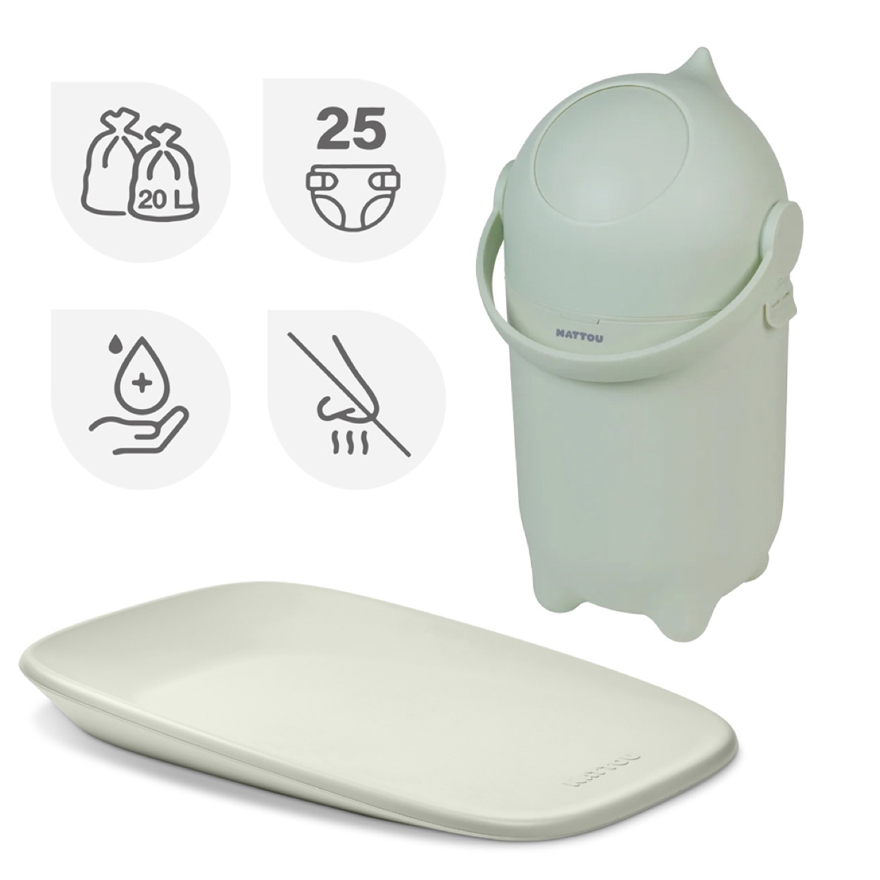 Nattou Softy & Dropy 2in1 pelenkázó szett - mint - Image 12