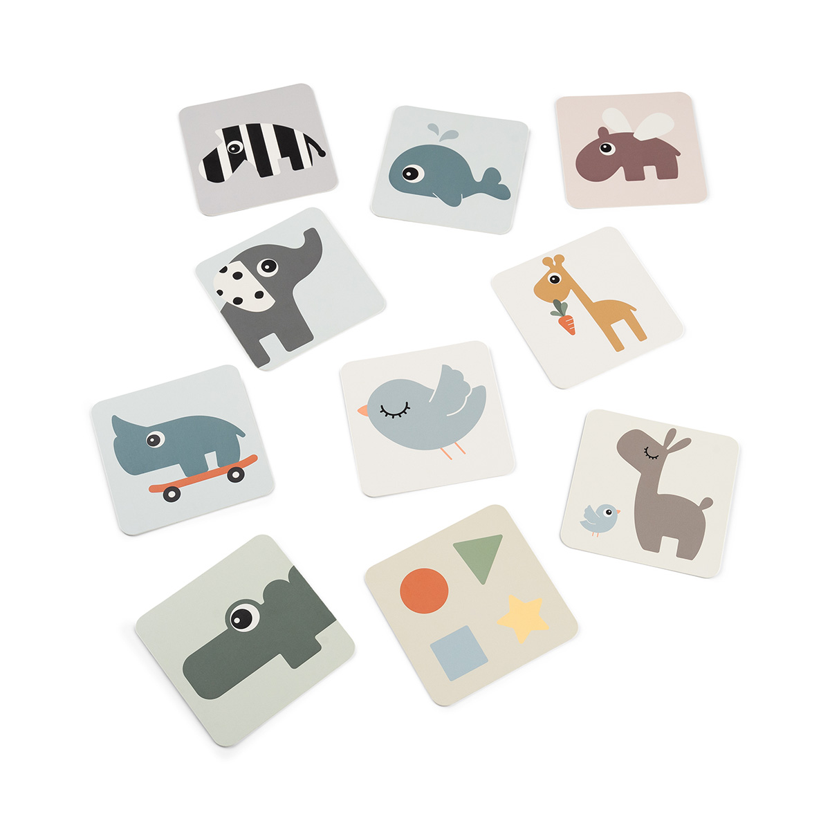Baby contrast cards 10-pack - Elphee - Colour mix Done by Deer kontrasztos babakártyák 10 darabos csomag - Elphee – gyerek játék