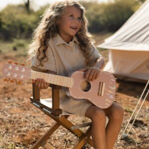 Little Dutch játék gitár pink - Safari Friends – fa játék gyerekeknek