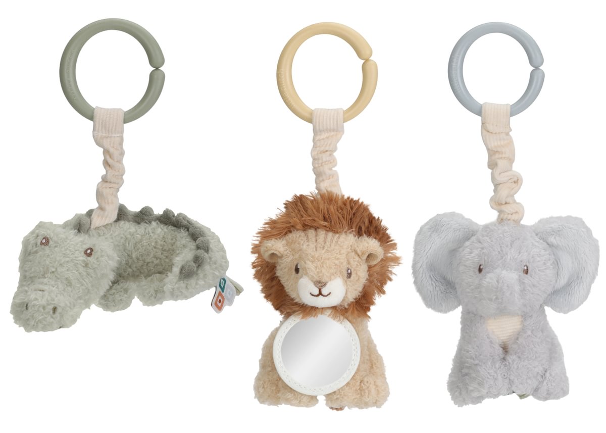 Little Dutch felfűzhető rezgő plüss játék (3db) - Safari Friends