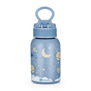 Petite&Mars szívószálas hőtartó kulacs (350 ml) - Whales – gyerek kulacs