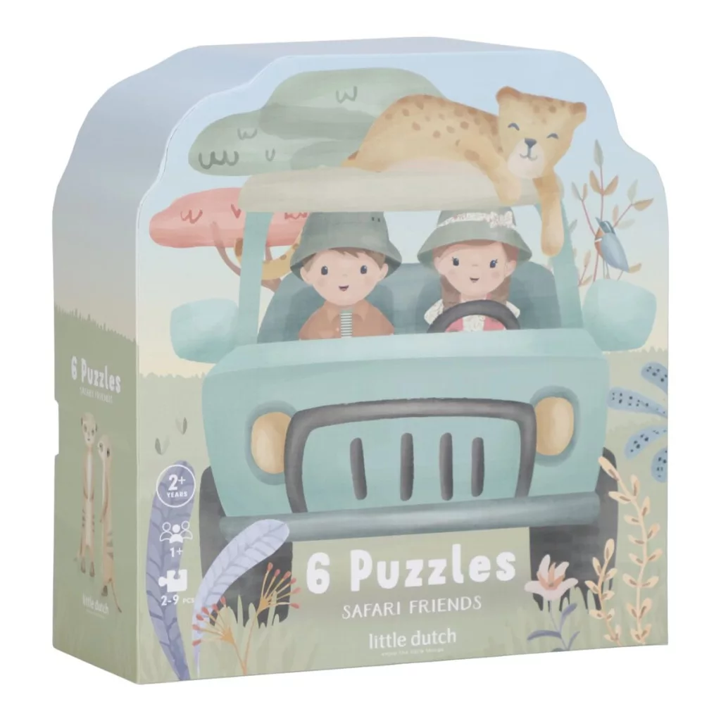 Little Dutch 6 az 1-ben puzzle - Safari Friends