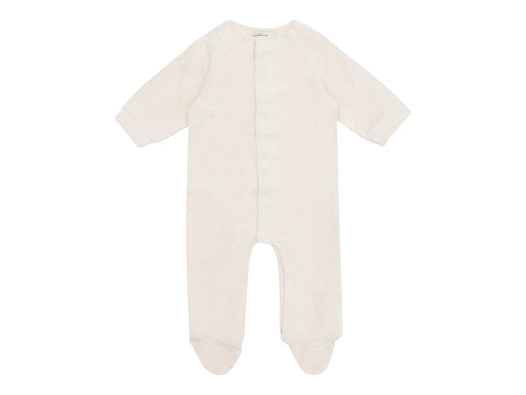 Witlof for Kids bordázott kezeslábas 62/68 Soft sand velvet rib